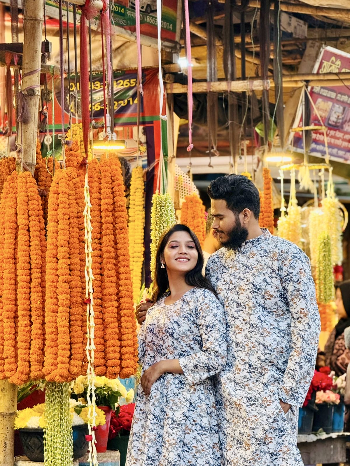 Panjabi and Gown Couple Dress