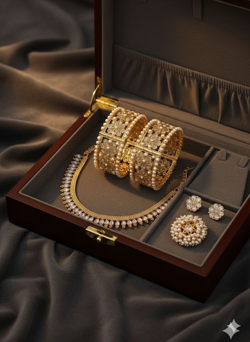 Royal Look AD Stone Set (Platinum)