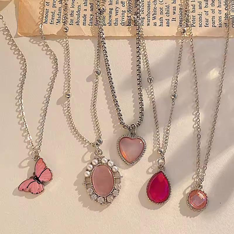 Crystal Butterfly Necklace Set – 5 Pieces of Pure Charm 💖