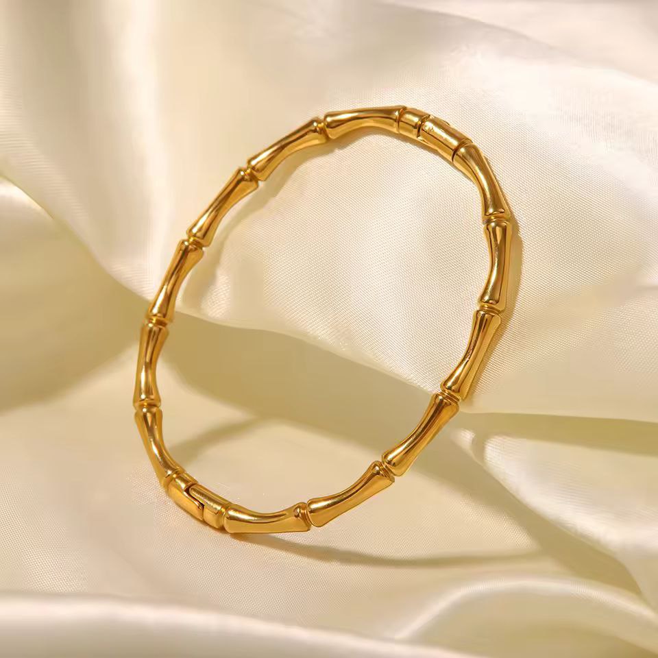 Youthway Gold Color Bamboo Closed Bracelet
