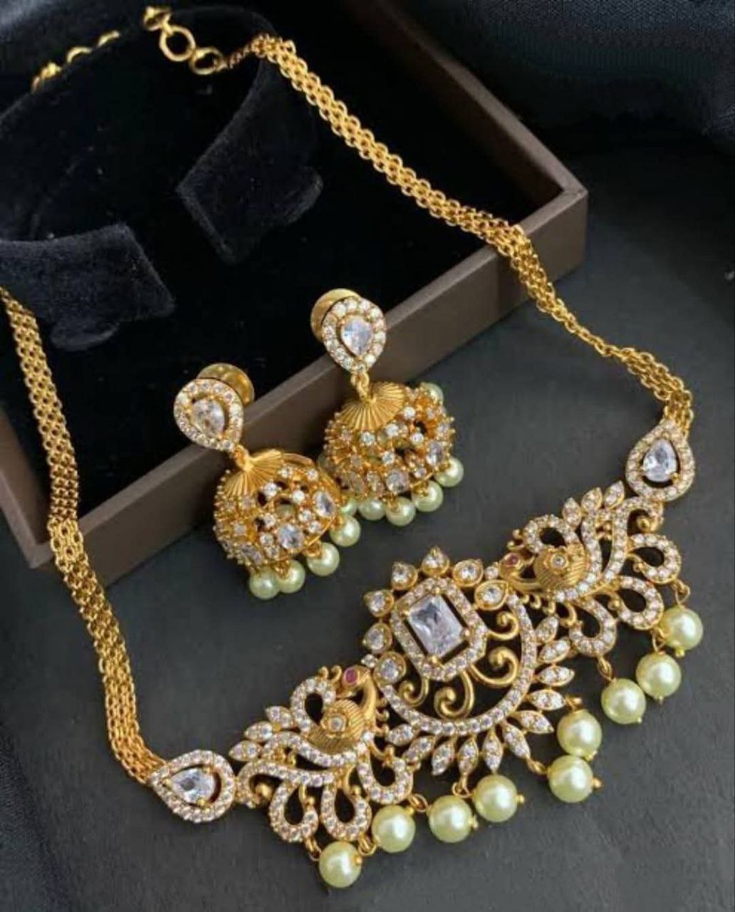 Prime AD Stone Necklace and Earring Set