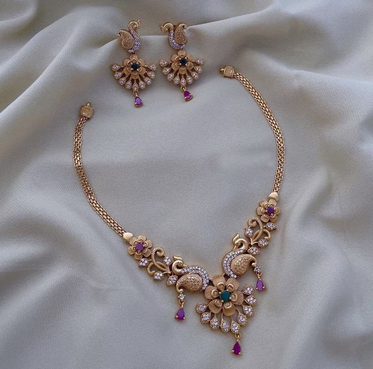 Royal Peacock Necklace & Earrings Set